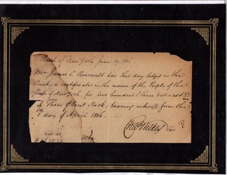 Old Document 1806 Promissory Note from the Bank of New York (7222