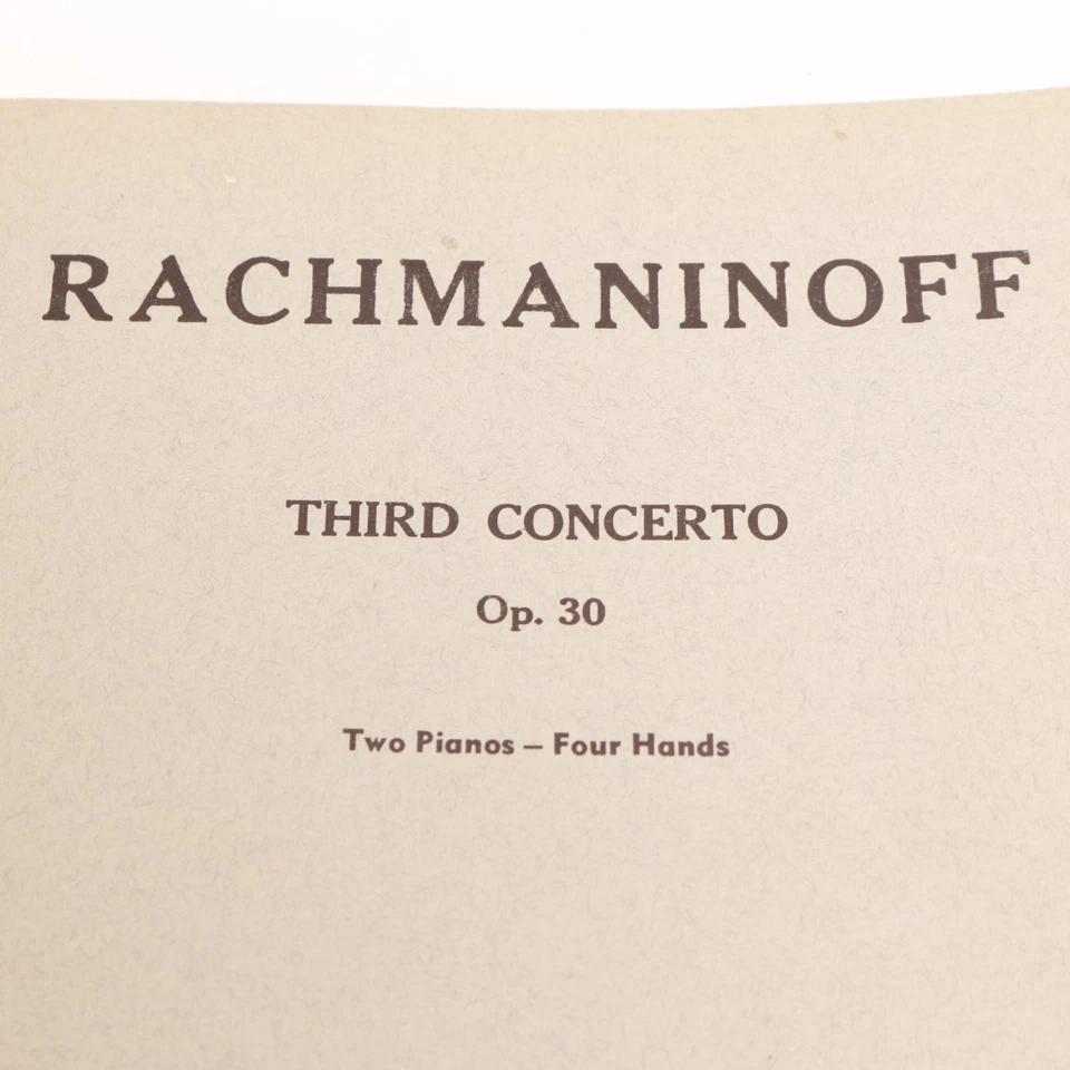 Rachmaninoff Third Concerto Op 30 2 Pianos 4 Hands Score Charles Foley NY - Image 2 of 4