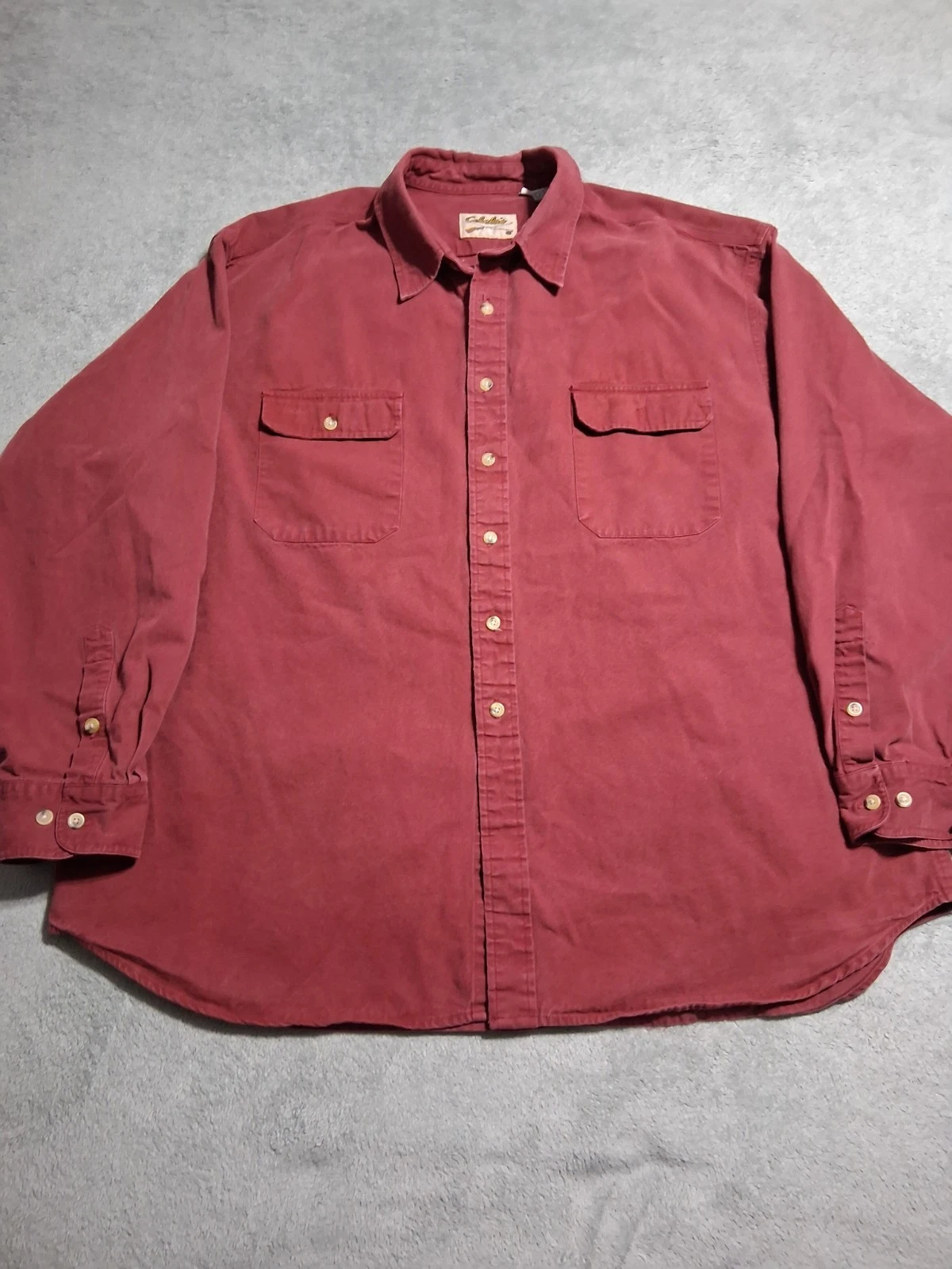Vintage Cabelas Shirt Mens 3XL Red Outdoor Gear Button Up Fishing Hiking
