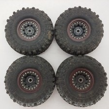 4x Rocks Tyre Super Swamper 1.9 Crawler Tires On Metal Beadlock Wheels 12mm Hex