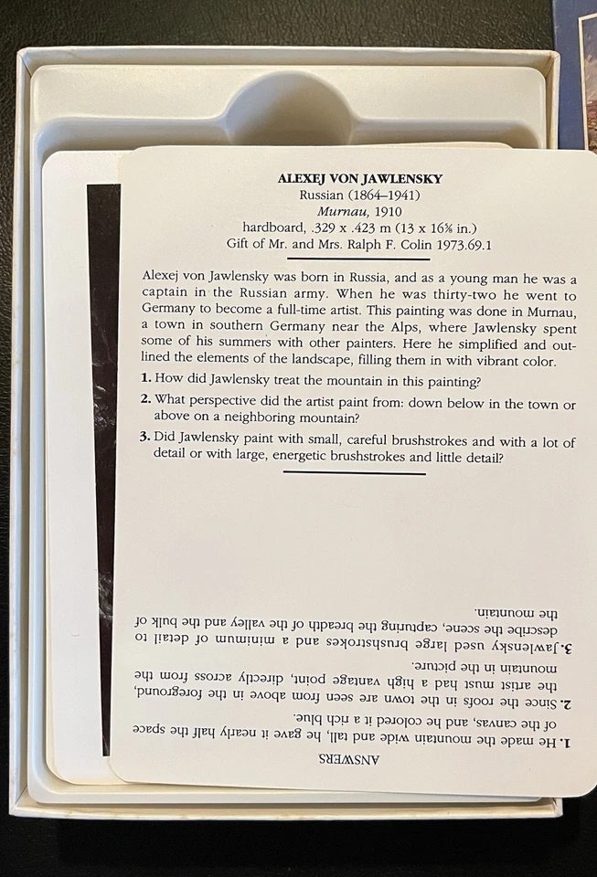 National Gallery of Art Nature in Art Quiz Educational Observational Game 1993 - Image 4 of 4