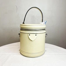 Louis Vuitton White Leather Crossbody Bucket Bag (15/14/17cm)