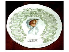 Original Antique 1909 Calendar Plate EAGLE GROVE IOWA Victorian Lady