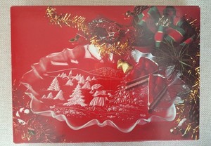 Mikasa Christmas Story Frosted Glass Oval Serving Platter  17.25"