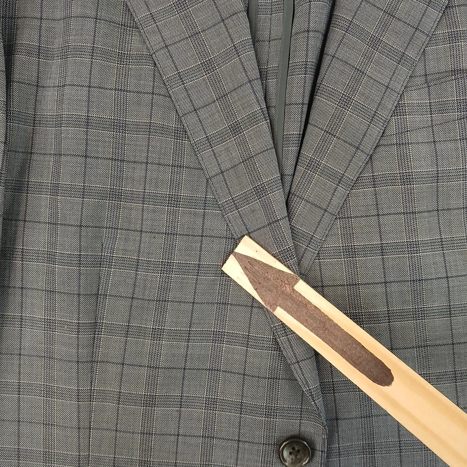 Bonobos Tollegno 1900 40R Mens Sport Coat Blazer Plaid 19x29 Stretch Slim FLAWS - Image 2 of 4