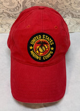 UNITED STATES MARINE CORPS RED Baseball Cap Trucker Hat Adjustable Hook and Loop