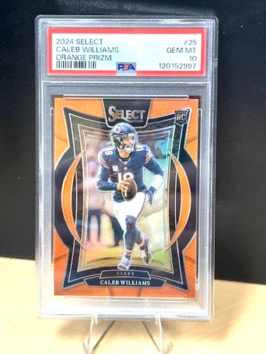 2024 Panini Select Caleb Williams ORANGE PRIZM Rookie RC 13/49 #25 PSA 10