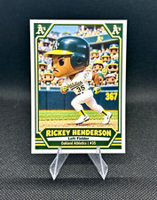 Rickey Henderson Big Head Bobblehead Style Custom ACEO Art Card Athletics MLB ⚾️