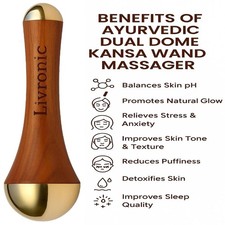 Ayurvedic Dual Kansa Wand massager Both Side Bronze Cap Facial,Neck USA