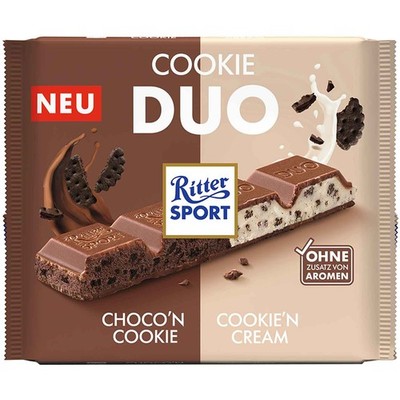 Ritter Sport Cookie Duo 218 g zwei Füllungen Keks Crunch Schoko (32,06 EUR/kg)