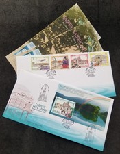 Malaysia Taiping 1999 Horse Lake Train Airplane Tricycle Car (FDC pair) *c scan