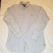 Ralph Lauren Shirt Mens Large Blue Classic Fit Button Up Long Sleeve
