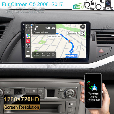 DAB+ 10'' Android 14 Autoradio Für Citroen C5 III 2008-2016 Carplay GPS Navi WIFI