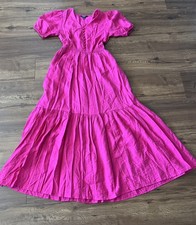 Simply Vera Wang Dress Women  XS Pink Maxi Tiered Pockets Summer