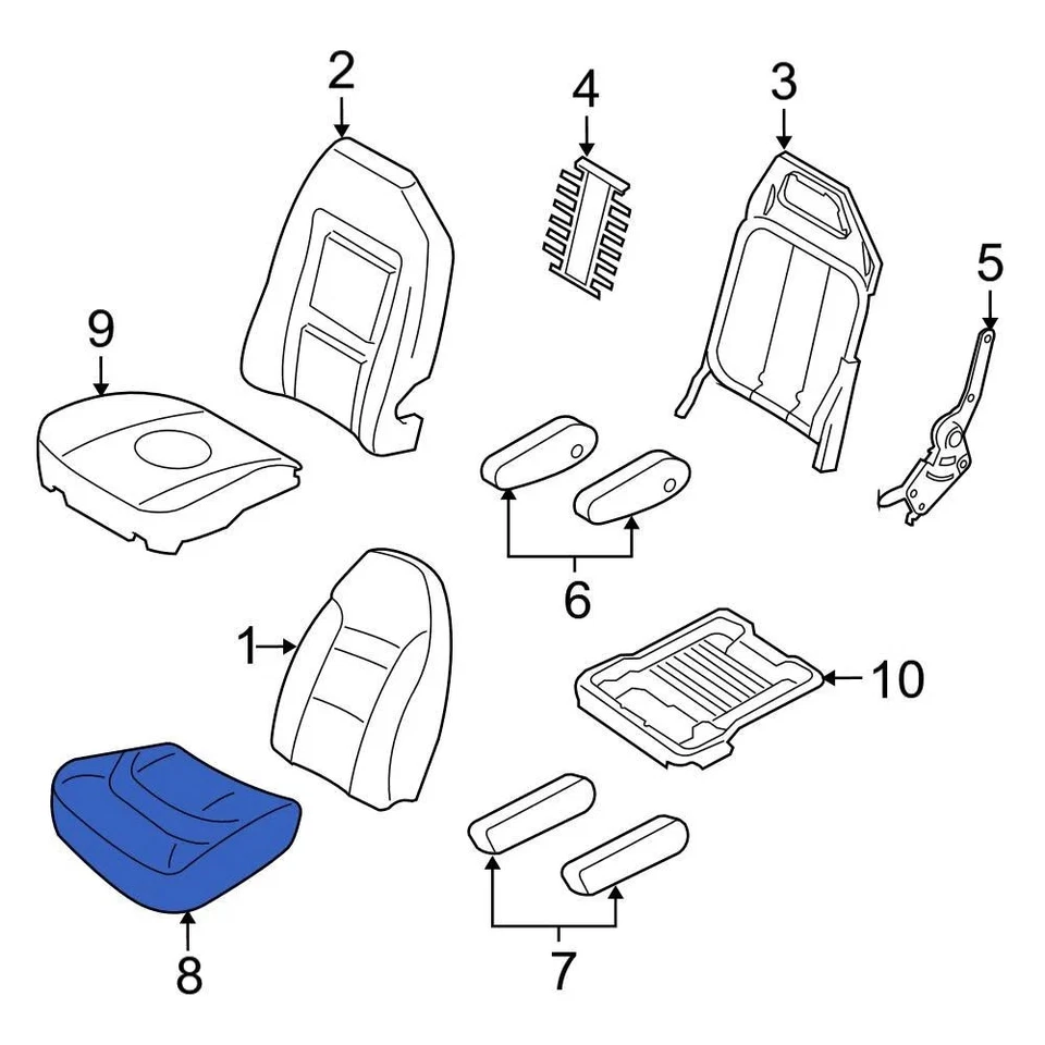 For Ford E-350 Super Duty 2013-2025 Ford DC2Z1662901AA Front Left Seat Cover - Image 3 of 3
