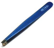 4" Eyebrow Tweezers Slanted Tip Stainless Steel Beauty Tool CLASS BLUE