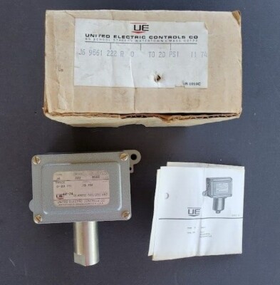 NEW UNITED ELECTRIC J6-222 PRESSURE SWITCH 15amps 125/250 0-20 PSI RANGE  NEW