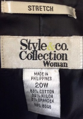 NWT Style &Co.Collection Womens Black Cotton Blend Blazer Jacket