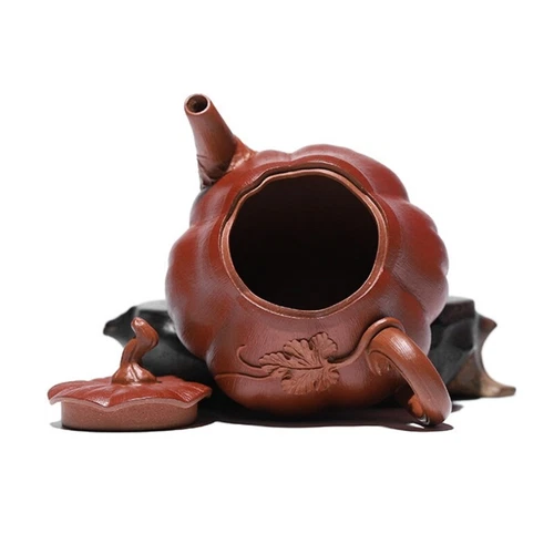 150ml Full Handmade Tea Pot Pumpkin Design Real Yixing Zisha Dahongpao Clay Pot - Picture 6 of 13