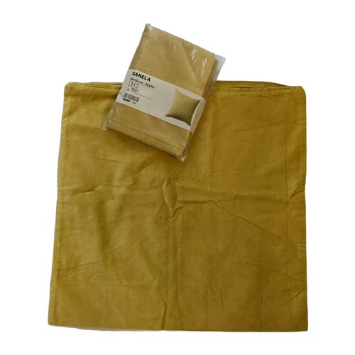 SET OF 2 IKEA SANELA Velvet Cushion Pillow Sham Cover Soft Yellow For
