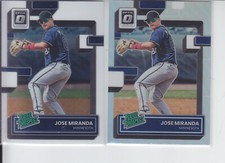 2 2022 Optic Jose Miranda Rated Prospect Base + Silver Holo Twins RP-17
