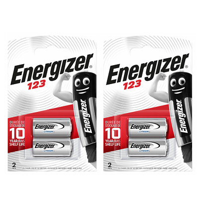 2x Energizer CR123 CR 123 CR17345 CR123A Lithium Photo Batterie 3V 2er Blister