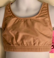 GK Sports Bra T-Back SIZE CHILD MEDIUM Cotton/Spandex Nude Style 1467 CM NWT 