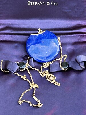 Tiffany Co 18K Elsa Peretti Lapis Lazuli 40mm Touchstone