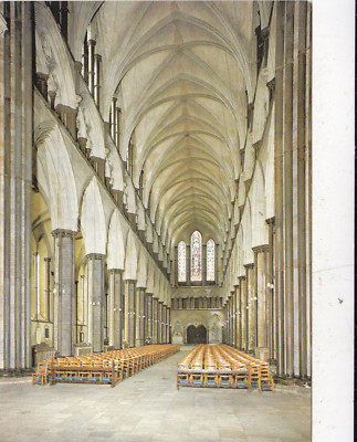 Salisbury Cathedral Schiff Wiltshire Postkarte unbenutzt Sehr guter Zustand