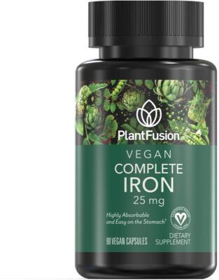 Natural Iron Supplements with Folate B12 Vegan Blood Support 90 Count