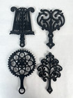 Lot of 4 Vintage J.Z.H. Cast Iron Small Trivets Antique Decor Old Fashioned