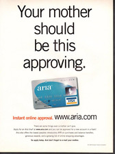 Vintage advertising print ad Visa Aria Credit Card Mother this approving 1999 ad