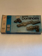 Vintage Milton Bradley Wooden Dragon Dominoes from 1970 Original Box Made in USA