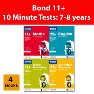 Details About Bond 11 10 Minute Tests 7 8 Years Bundle English Maths Non Verbal Reasoning New - 