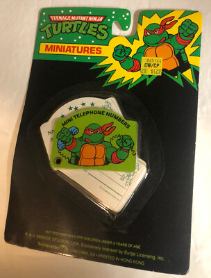 Teenage Mutant Ninja Turtles TMNT Mini Green Phone Number Book Retro 1990 