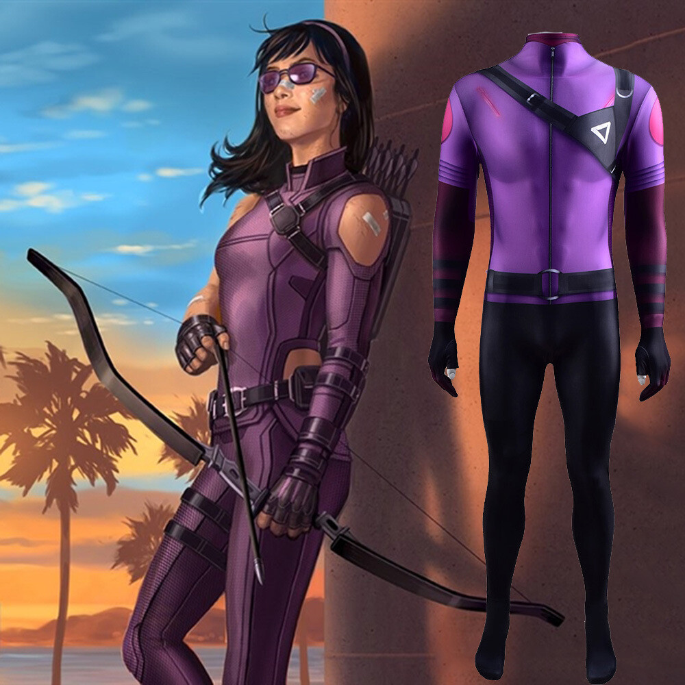 Mono Ojo de Halcón Kate Bishop Superhéroe Disfraz con disfraces para Adultos Niños Halloween