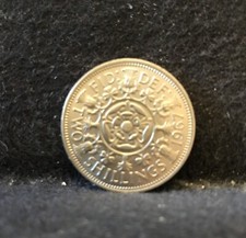 1967 Great Britain florin (2 shillings), Elizabeth II, CH UNC, KM-906 (GB10)