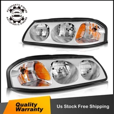Headlight Assembly For 2000-2005 Chevy Impala  Chrome Housing Headlamp LH+RH