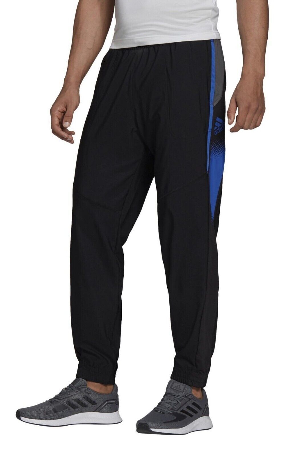 Спортивные брюки Adidas Mens AEROREADY, предназначенные для передвижения, черные/Темно-синие