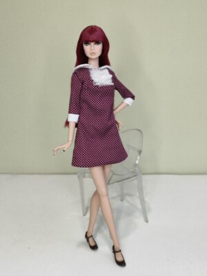 Wine Red dress #2 for Poppy Parker, Nu face by Olgaomi