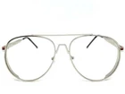 Mens Women Classic Vintage Retro Style Clear Lens EYE GLASSES Silver Metal Frame