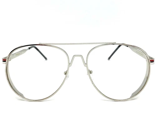 Mens Women Classic Vintage Retro Style Clear Lens EYE GLASSES Silver Metal Frame