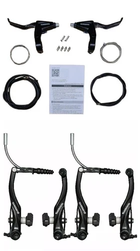 Shimano V-Brake Brake Set BR-T 4000 Lever Set BL-T 4000 with Cable Sleeve Black