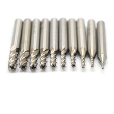 10 Pcs HSS CNC 4 Flute End Milling Cutter Set 1.5/2/3/4/5/6/7/8/9/10mm