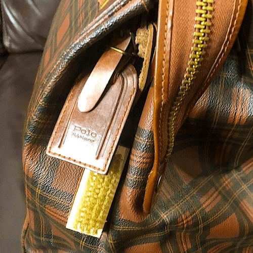 Bolso de viaje RALPH LAUREN verde tartán marrón a cuadros médico Boston fin de semana vintage - Imagen 14 de 16