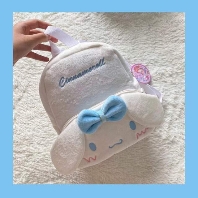 Sanrio My Melody Kuromi Cinnamoroll Plush Backpack Handbag Student Bag Gift