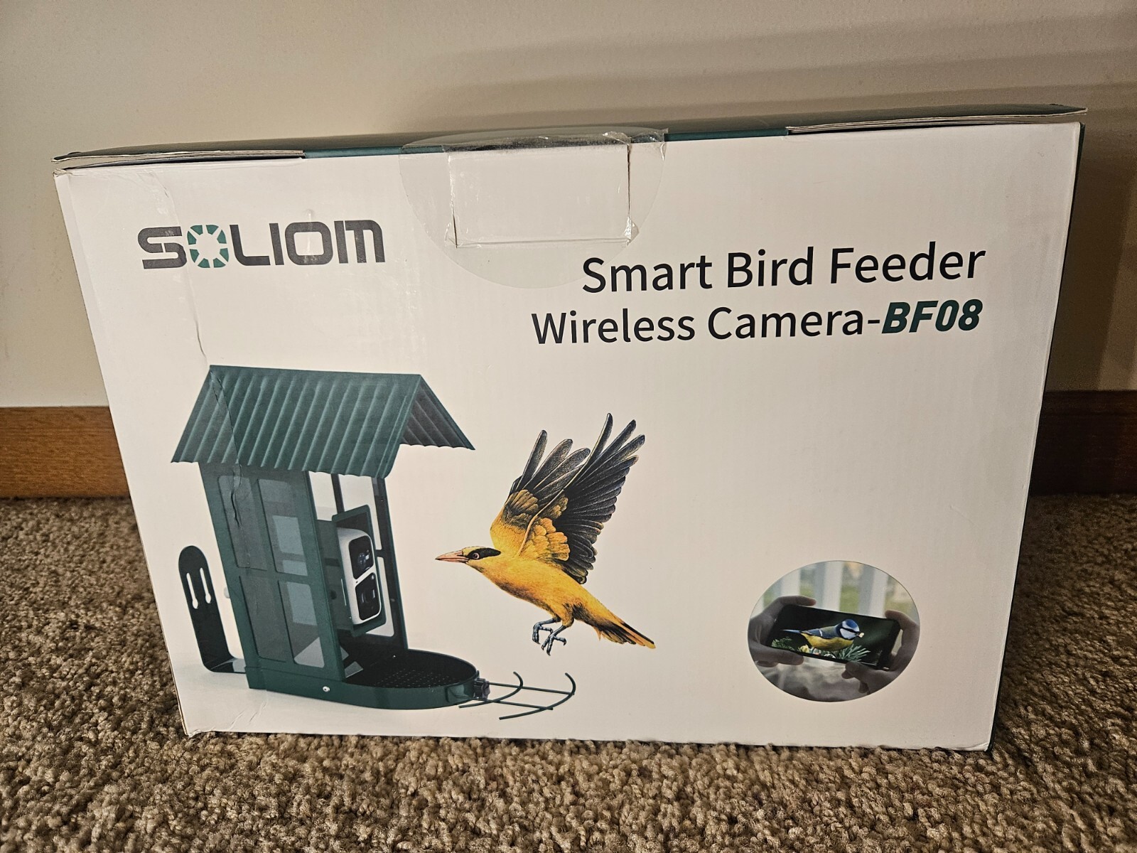 SOLIOM® BF08 BLUE Metal Bird Feeder Camera with Smart AI Identify Bird Solar