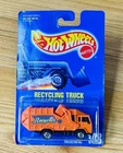 HOT WHEELS VTG 1:64 1991 #143 REFUSE RECYCLE GARBAGE TRUCK ORANGE BW MALAYSIA