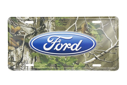 Ford Logo Camouflage Embossed Metal License Plate / Sign - 第 1/1 張圖片