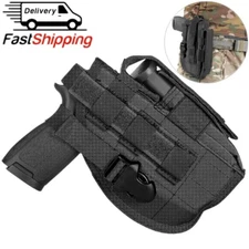 Tactical Handgun Belt Holster Right Hand Molle Gun Holster Pouch with Mag Holder